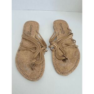 Coconuts by Matisse Womens Strappy Sandals Flat Slip On Beige Size 9/9.5